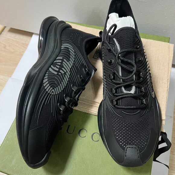 MEN Gucci Gucci Run Sneaker 'All Black' 714658-USM10-8442 - Picture 6 of 9